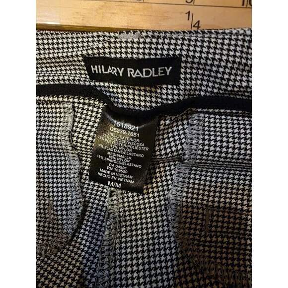 Hilary‎ Radley Pants Womens Medium Ankle Houndstooth Black White Stretch EUC - Picture 3 of 10